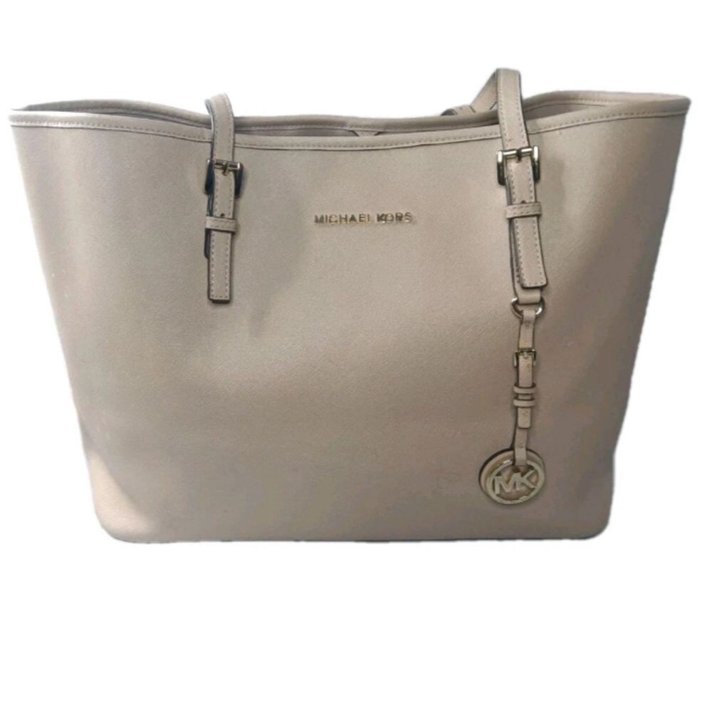 Michael Kors Tan Saffiano Leather Jet Set Large Travel Tote 38H7GTVT8L - Picture 1 of 10
